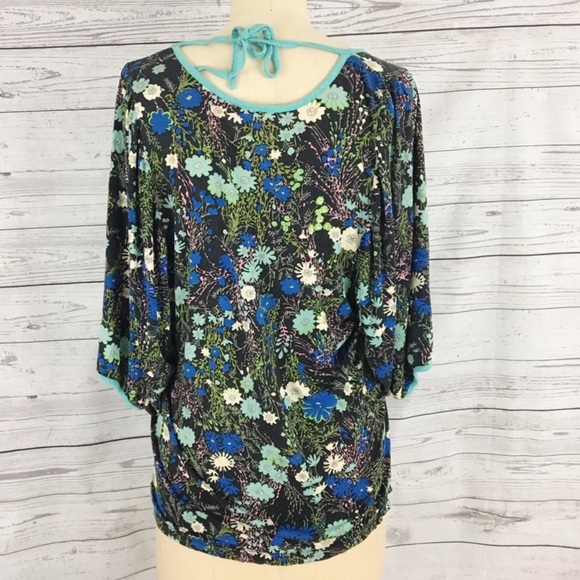 Anthropologie RicRac floral silk blend peasant top - Picture 6 of 7